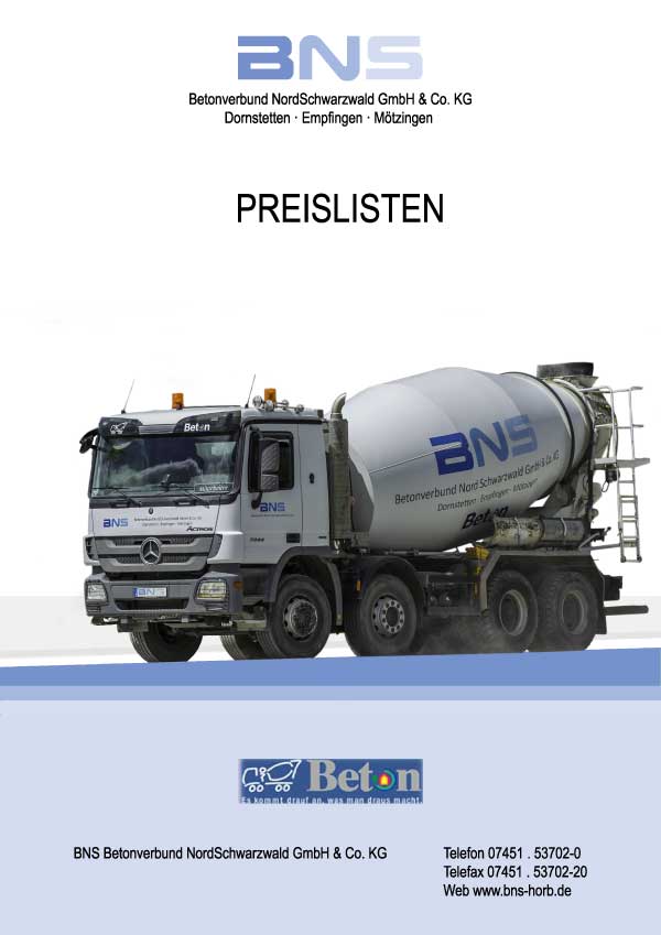 Download aktuelle BNS Preisliste 